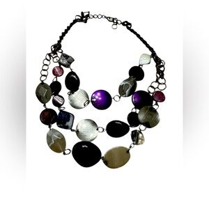 Elegant Multi-Color three layer Beaded Necklace
